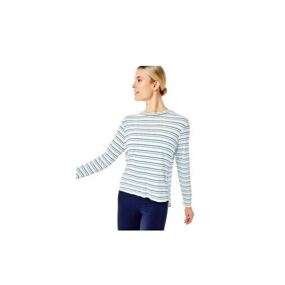 Addison Bay Tops - Addison Bay Women's Striped Long Sleeve T-Shirt Multicolor Size M